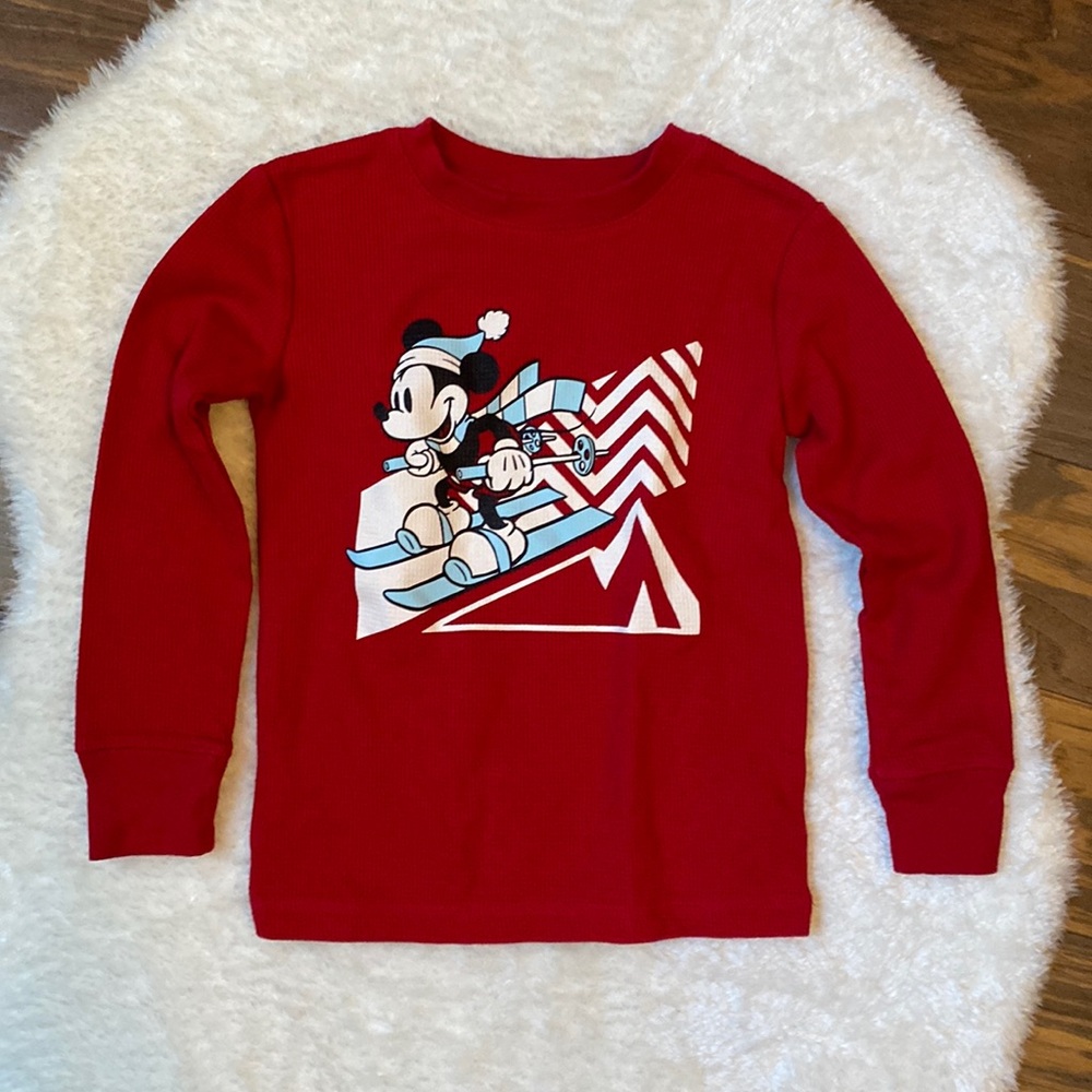 Disney Jumping Beans Mickey Mouse red thermal long sleeve 3t